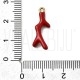 Pendente Coral 22,5x9mm em Aço Inoxidável 304 com Ouro 18K