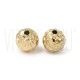 Conta em Aço Inoxidável 304 Banho Ouro 18K Redonda Texturada 8mm Furo 1,6mm