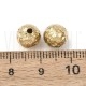 Conta em Aço Inoxidável 304 Banho Ouro 18K Redonda Texturada 8mm Furo 1,6mm