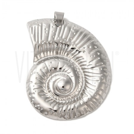 Pendente Concha Espiral em Aço...