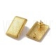 Base Brinco Retangular 25x17mm - Aço Inoxidável 304 Dourado