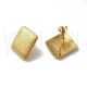 Base Brinco Retangular 25x22mm - Aço Inoxidável 304 Dourado