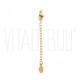 Extensor de Corrente em Aço Inoxidável Dourado com Fecho Mosquetão e Medalha Oval 72~77mm