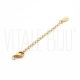 Extensor de Corrente em Aço Inoxidável Dourado com Fecho Mosquetão e Medalha Oval 72~77mm
