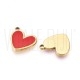 Pendente Coração Esmaltado Vermelho 17,5x15,5mm em Aço Inoxidável 304 Banho Ouro 18K