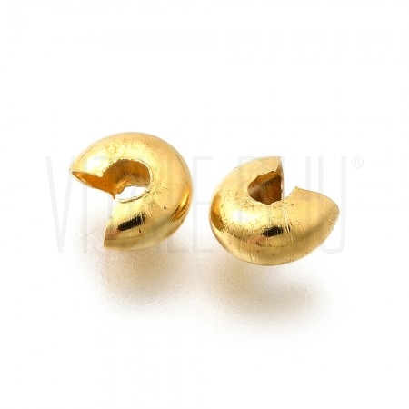 Pack 10 Capas de Travão 5,5mm em Aço Inoxidável 304 Banho Ouro 18K Pack 10 Capas de Travão 5,5mm em Aço Inoxidável 304 Banho Ouro 18K