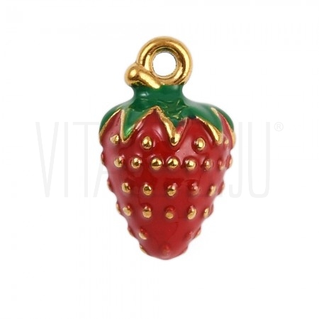 Pendente Morango com Esmalte e...