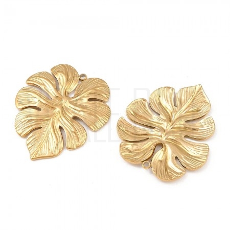 Pendente Folha em Aço Inoxidável 304 Dourado 38x33mm para Bijuteria Pendente Folha em Aço Inoxidável 304 Dourado 38x33mm para Bijuteria