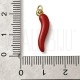 Pendente Corno/Pimenta Vermelha 20,5x6mm em Aço Inoxidável 304 Ouro 18K Pendente Corno/Pimenta Vermelha 20,5x6mm em Aço Inoxidável 304 Ouro 18K