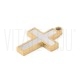 Pendente Cruz 16,9x11,5mm em Madrepérola Natural e Aço Inoxidável 304 Ouro 18K