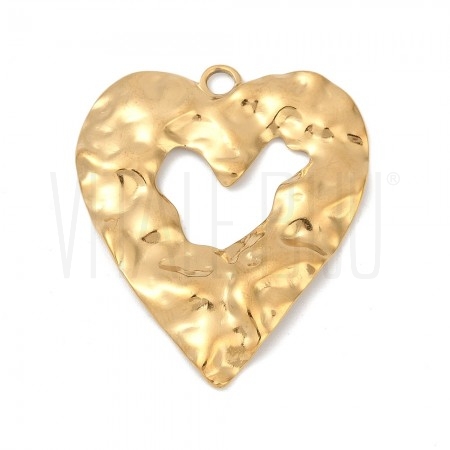 Pendente Coração Dourado 45x38...