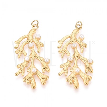 Pendente Alga/Coral com Pérola...