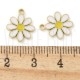 Pendente Margarida Esmaltada em Aço Inoxidável 304 Dourado 13mm