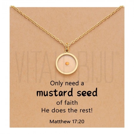COLEÇÃO FÉ ( Mateus 17:20) Grão de Mostarda - Aço inoxidável - CIRCULO