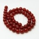 Fiada de Contas de Cornalina Natural Vermelho Escuro 8mm Redondas 48 Contas