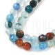 Fio de Contas Ágata Natural Facetada Azul Céu 4mm para Bijuteria