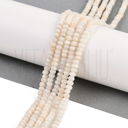 Fiada de Contas Jade Natural Branco Marfim Rondelle Facetada 4-4,5mm Fiada de Contas Jade Natural Branco Marfim Rondelle Facetada 4-4,5mm
