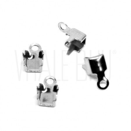 Pack 10 Terminal de apertar 3.8mm - Aço Inox (compatível com corrente strass de 3mm) 	