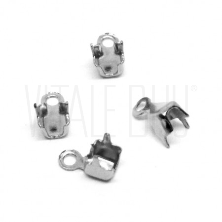 Pack 10 Terminal de apertar 3mm - Aço Inox (compatível com corrente strass 2mm)