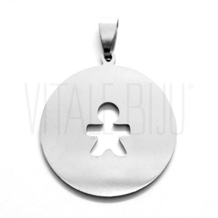  Medalha Menino 30mm - Aço Inox