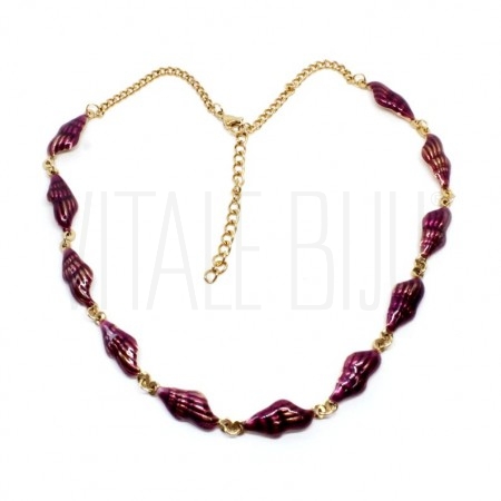 Choker Búzios +/- 25x9mm - Aço...
