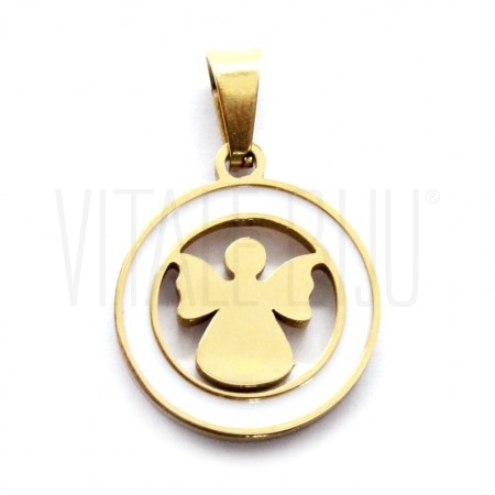 Medalha Anjo c/ Verniz Branco ...
