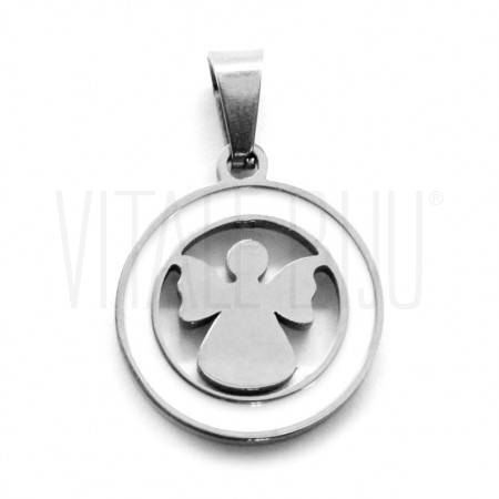 Medalha Anjo c/ Verniz Branco ...