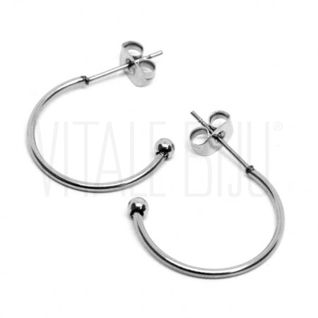 Brinco Meia Argola 20mm -  Aço...