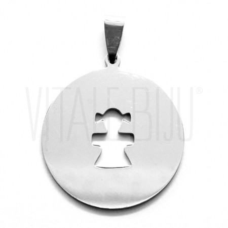 Medalha Menina 30mm - Aço Inox