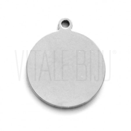 Medalha lisa 17x14mm - Aço Inox