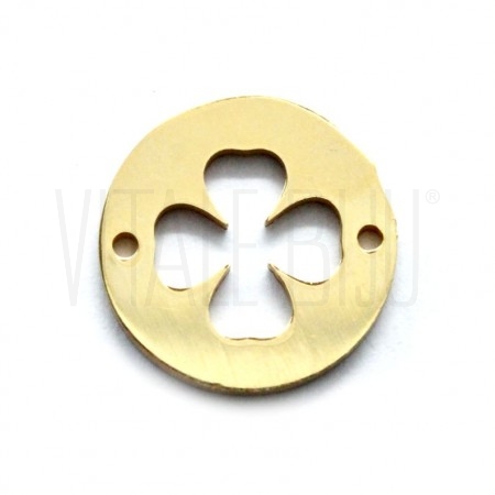 Entremeio Trevo 15mm - Aço Inox Dourado