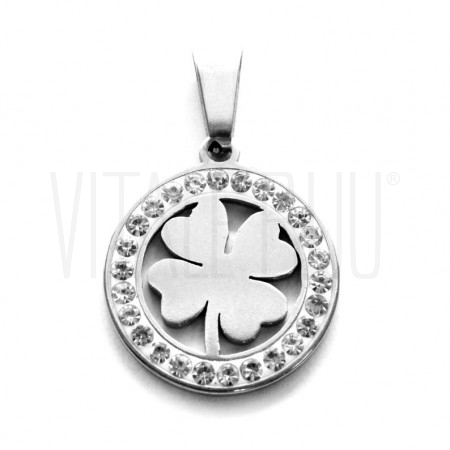 Pendente Trevo 18mm com zircón...