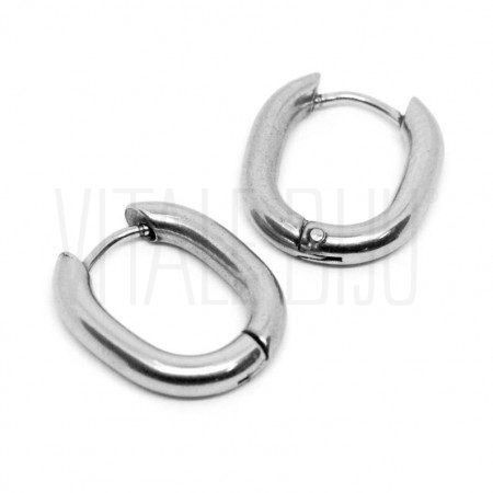 Brinco Oval 17.5x15mm - Aço Inox