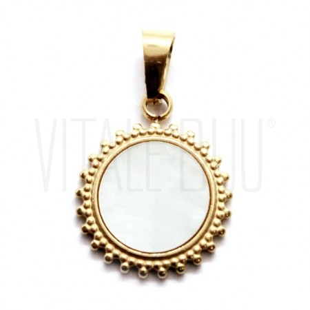 Medalha com Madrepérola 14mm -...
