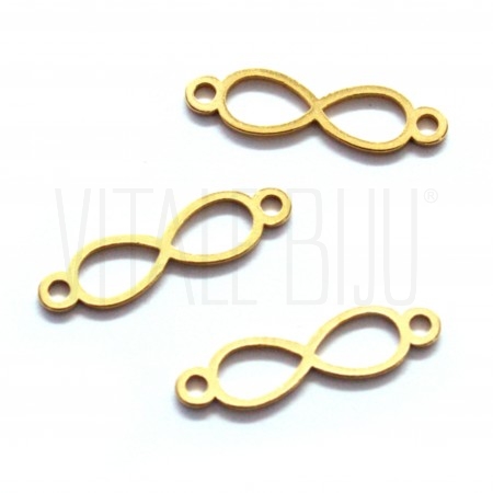 Entremeio Infinito 19x5mm - Aço Inox Dourado