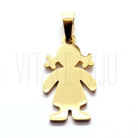 Pendente Menina 20x12mm - Aço ...