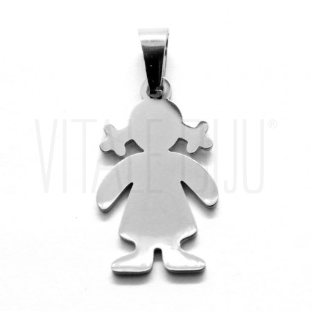 Pendente Menina 20x12mm - Aço ...