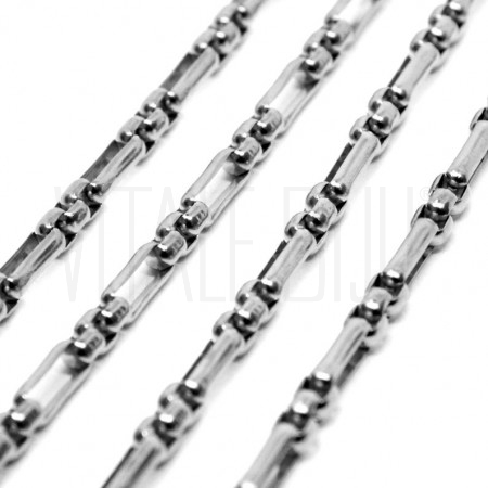 Corrente Fígaro Retangular 3mm...