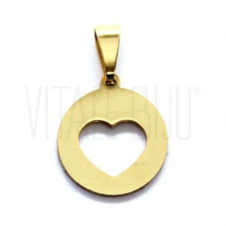 Medalha Coração 15mm - Aço Ino...