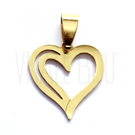 Pendente Coração 20x19mm - Aço...