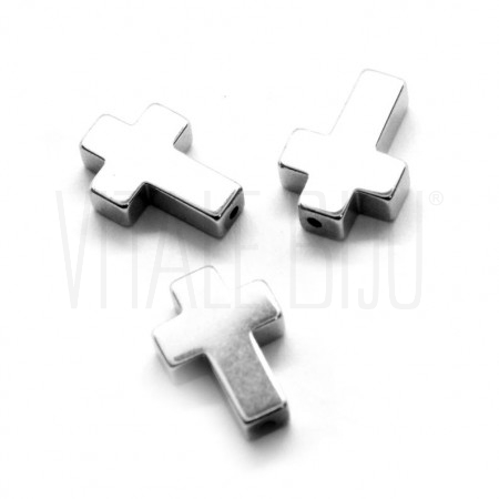 Entremeio Cruz 14x10mm - Aço Inox