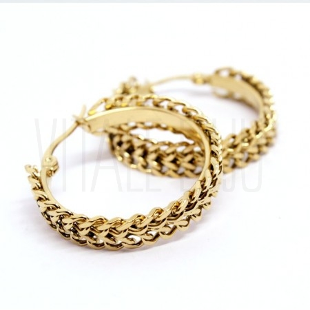 Brinco Argola Corrente Dupla 3...