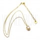 Fio Elo Oval Achatado 1.5mm com Pendente Pérola - Aço Inox Dourado 