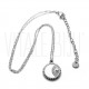 Fio Elo Oval Achatado 1.5mm com Pendente Lua e Sol - Aço Inox c/ Madrepérola