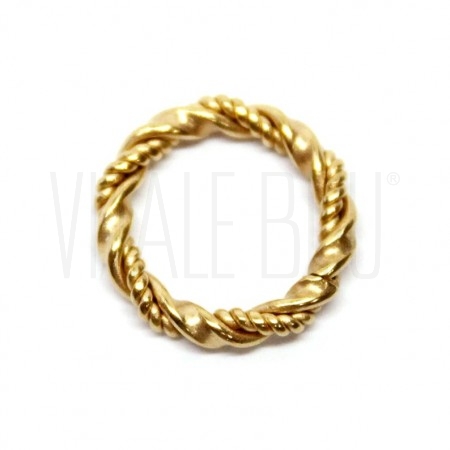 Pendente Circulo Torcido 12.5mm - Aço Inox Dourado