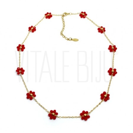 Fio Elo Oval 1.8mm c/ Flores -...