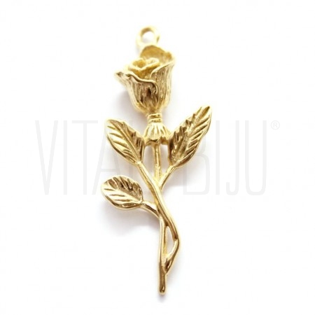 Pendente Flor Rosa 40x15mm - A...