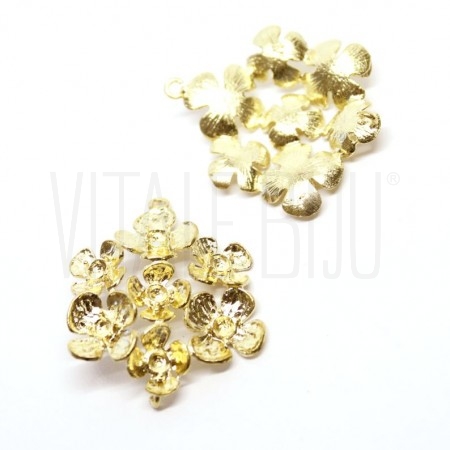 Pendente Flor 30x24mm - Cobre ...