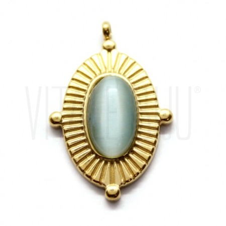 Pendente Oval 27x18mm com Pedr...
