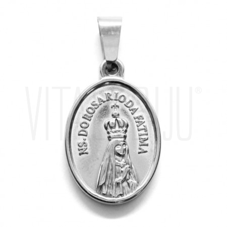 Medalha Nossa Senhora de Fátima 23x15mm - Aço Inox